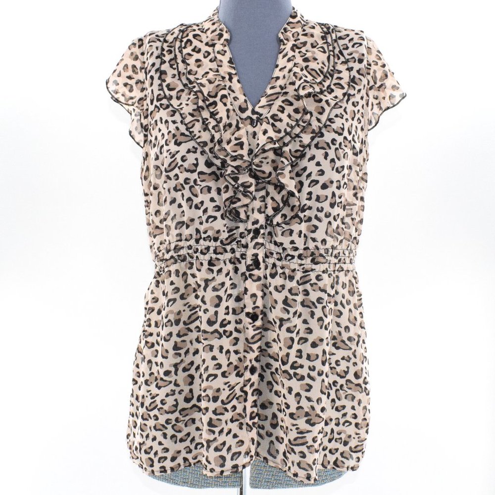 Marisol Leopard Print Sheer Blouse L